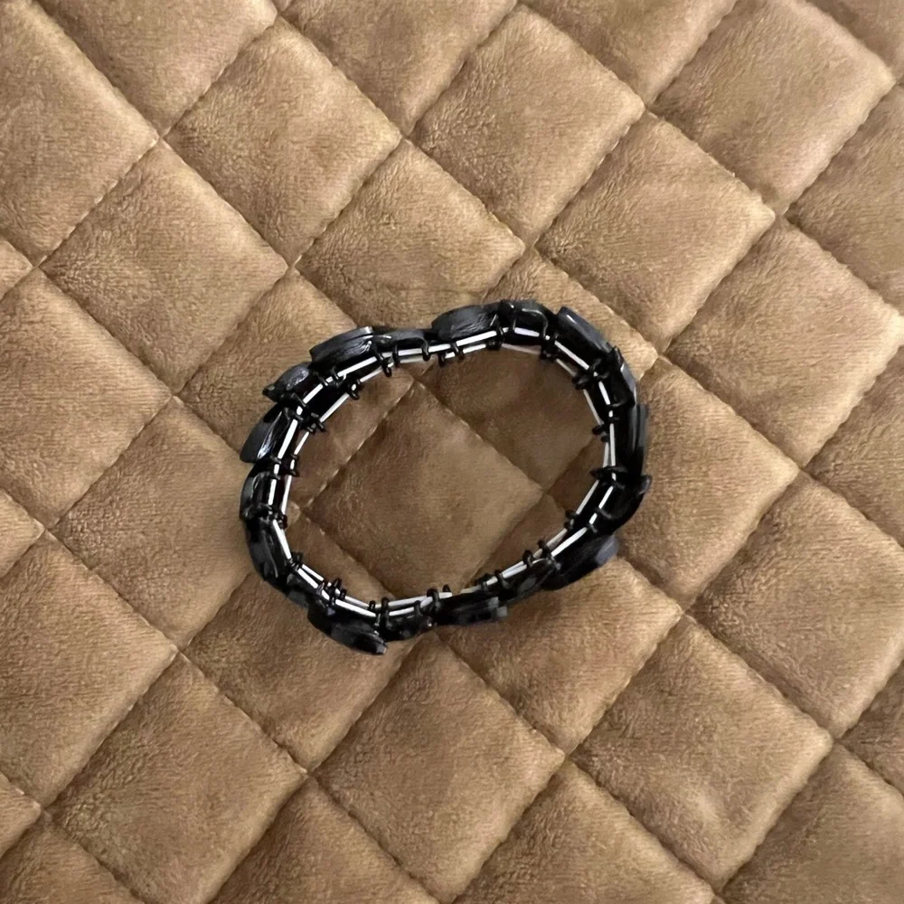 Formal Black Rhinestone Bracelet - Picture 2 of 4